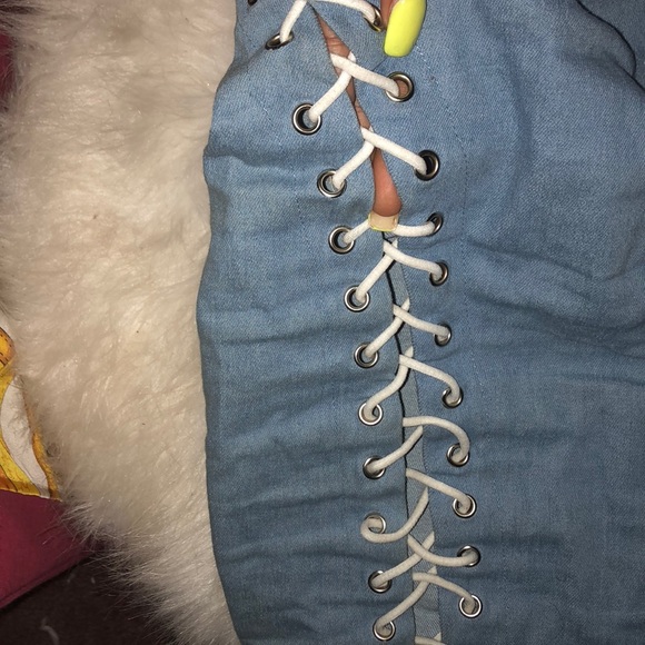 Denim open string skirt - Picture 4 of 4